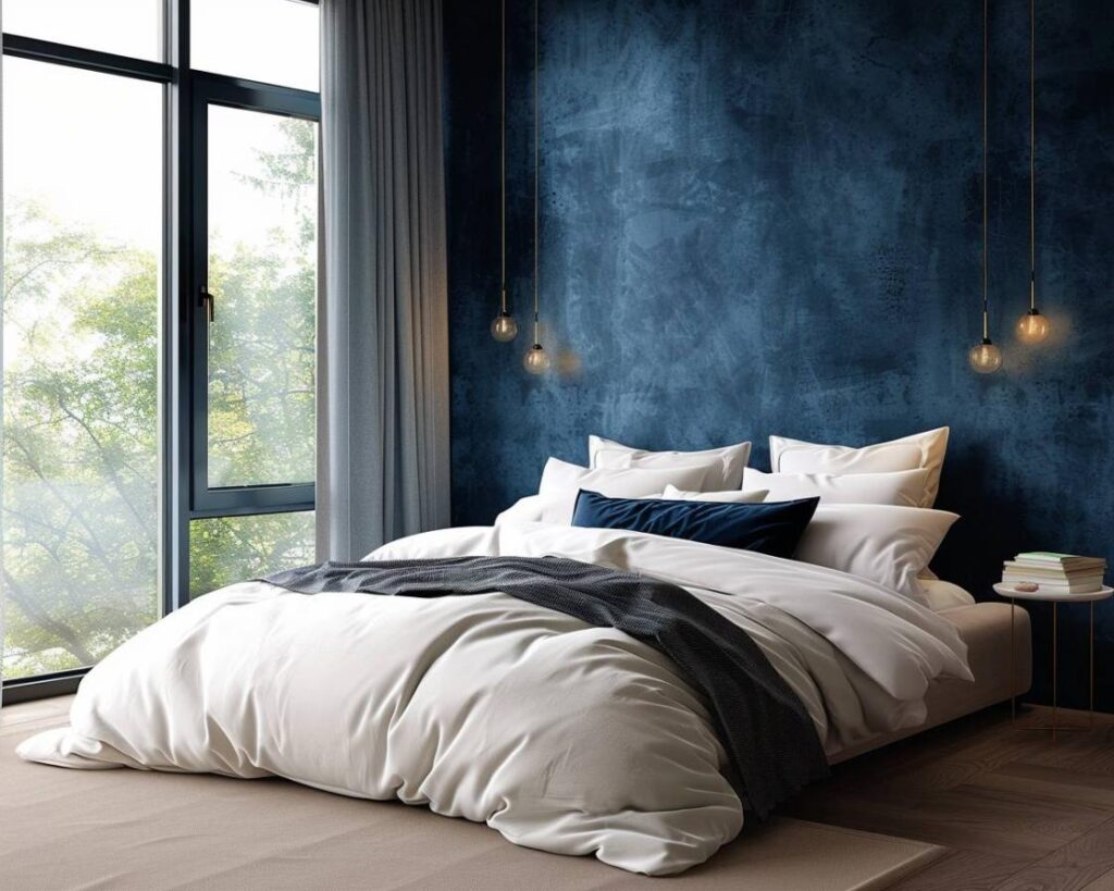 Comment intégrer un mur bleu nuit dans votre décoration de chambre?