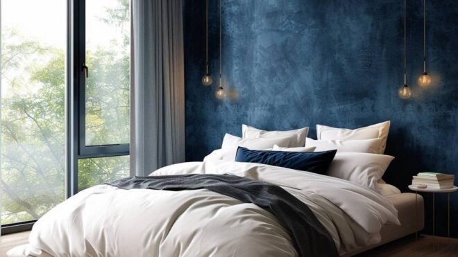 Comment intégrer un mur bleu nuit dans votre décoration de chambre?