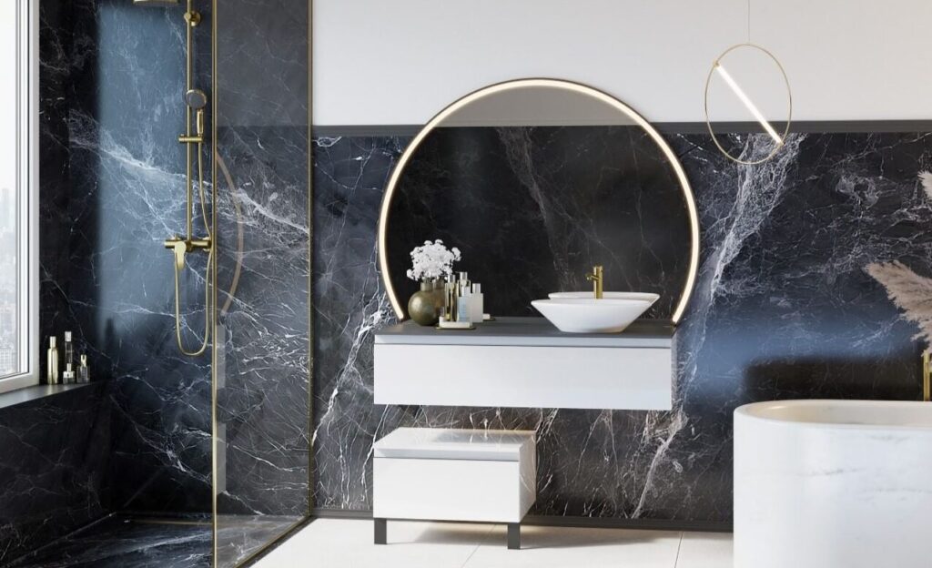 Comment intégrer le noir marbre dans votre salle de bain pour un design luxueux ?